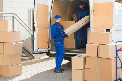 Removal team helping with a home move in London