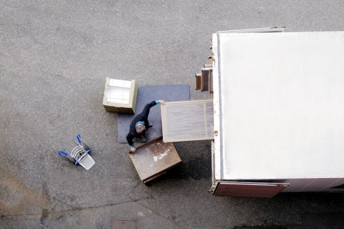 Busy London moving company team handling local logistics