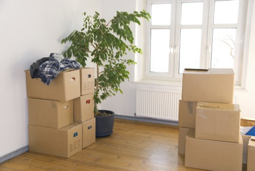 Packing and organising office items before a London move