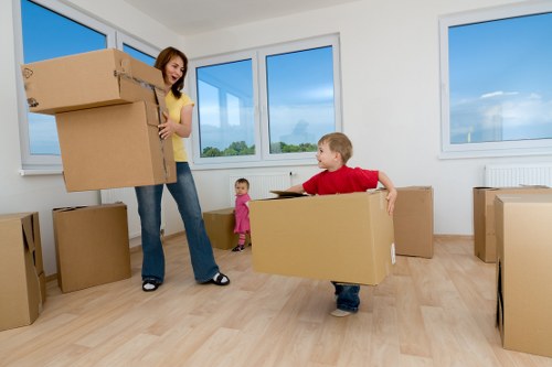 Prepared furniture and boxes ready for transport