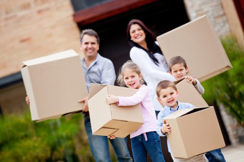 Packed household items ready for a removals service in London