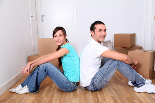 Moving van loaded for removals across London neighborhoods