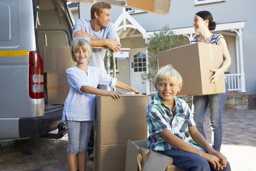 Commercial movers handling desks and office furniture in London