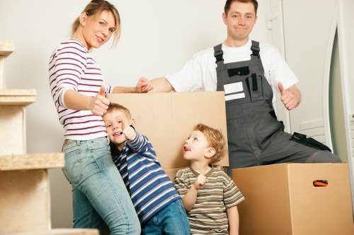 Packed household items ready for a London move